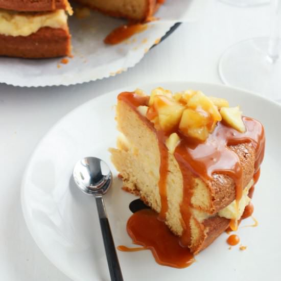 Apple Layer Cake with Caramel Sauce