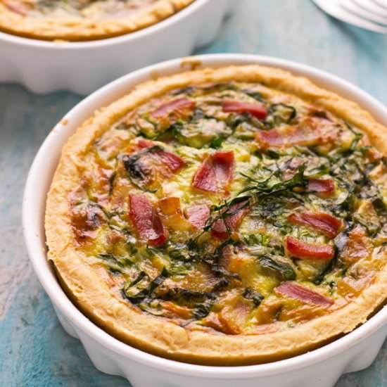 Swiss Chard and Bacon Quiche