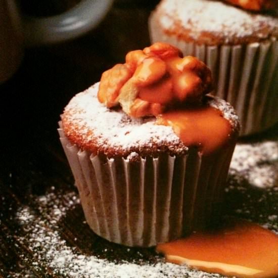 Pecan Pumpkin Cupcakes with Caramel