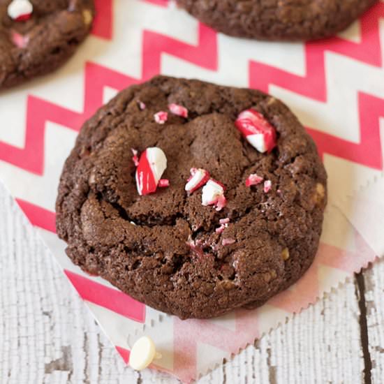 Candy Cane Fudge Cookies