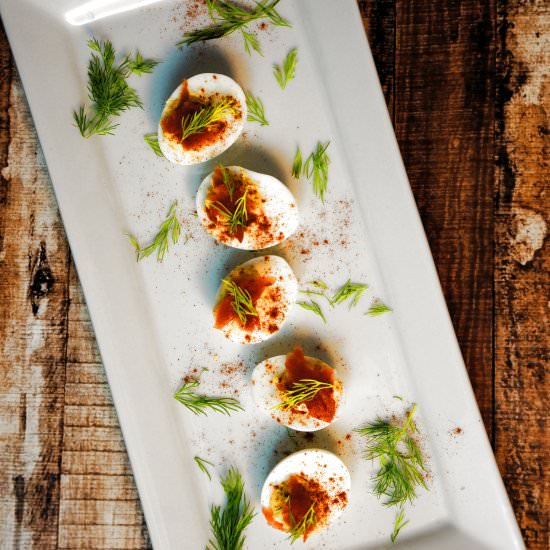 Paleo Smoked Salmon Deviled Eggs