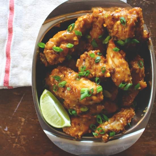 Spicy Peanut Chicken Wings