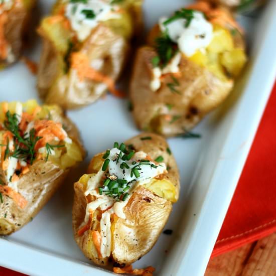 Two-Bite Vegan Baked Potatoes