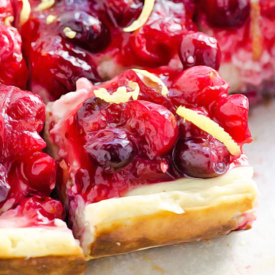 Cranberry Lemon Cheesecake Bars