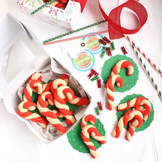 Candy Cane Shortbread Cookies