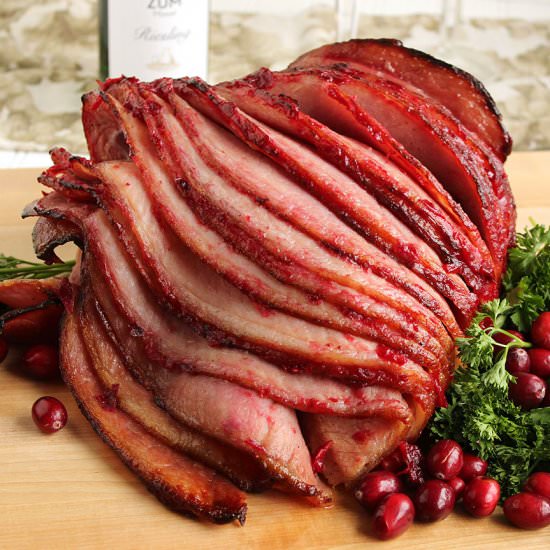 Riesling Cranberry Glazed Ham