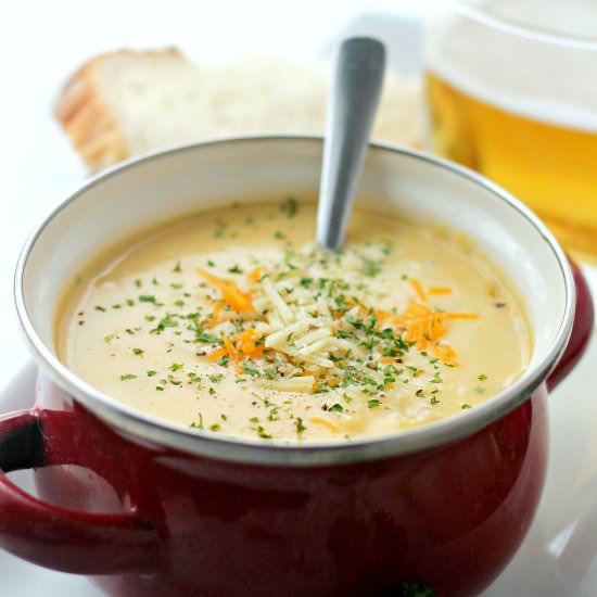 Beer and Cheddar Cheese Soup