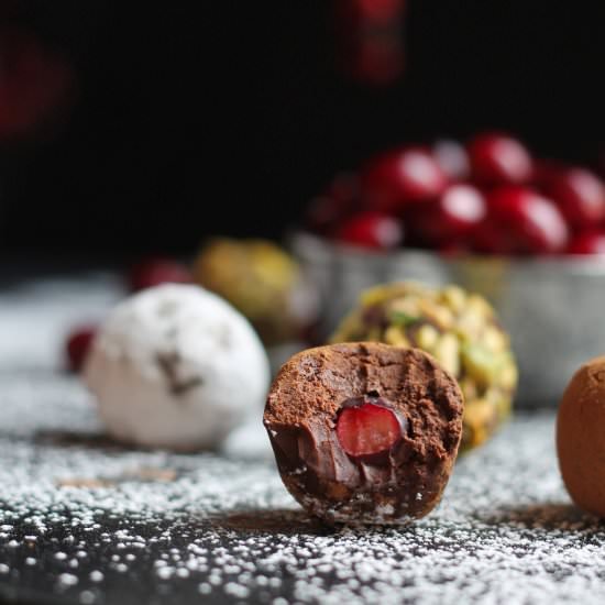 Cranberry Dark Chocolate Truffles