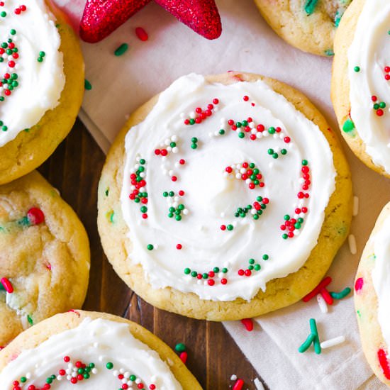 Frosted Funfetti Sugar Cookies