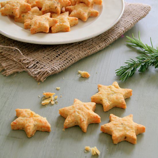 Cheese & Rosemary Stars