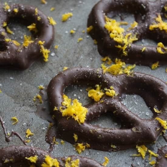 Orange Chocolate Covered Pretzels