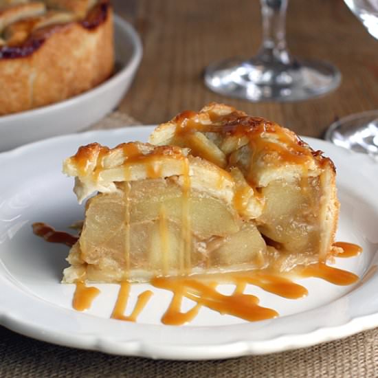 Salted Bourbon Caramel Apple Pie