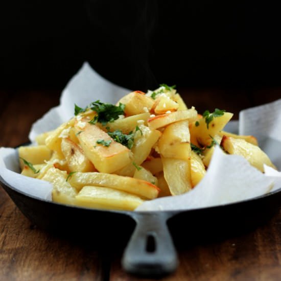 Baked Garlic Parsley Potato Wedges