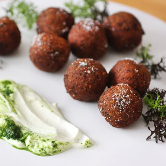 Lentil Croquettes with Yogurt Sauce