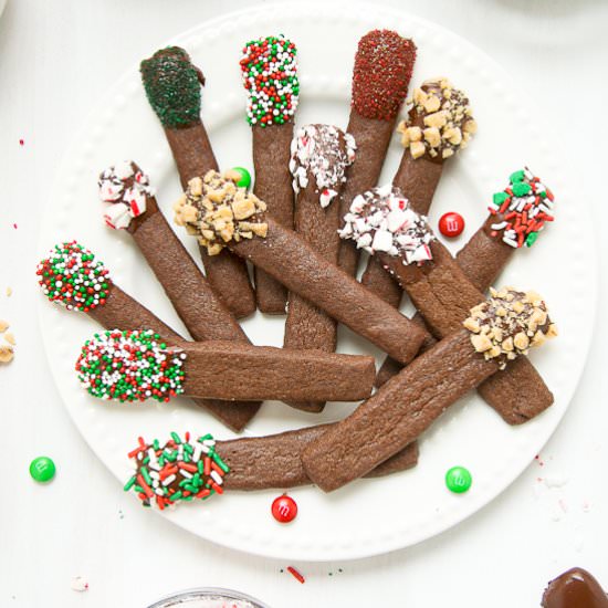Chocolate Sugar Cookie Sticks