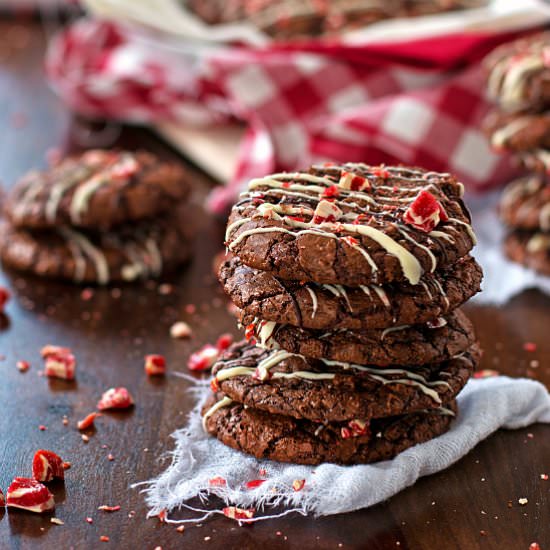 Peppermint Brownie Cookies