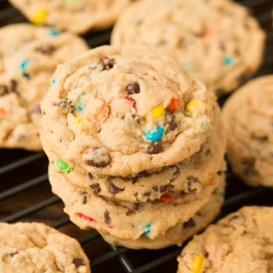 PB Chocolate Chip M&M Cookies