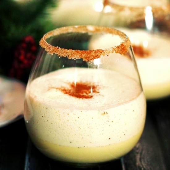 Homemade Eggnog with Rum and Kahlua