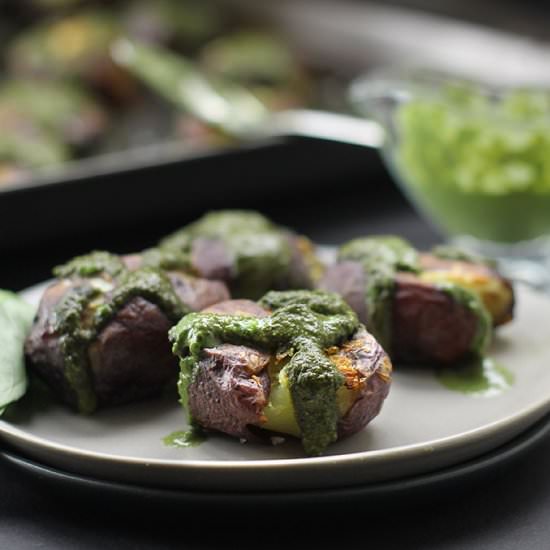 Pesto Smashed Potatoes
