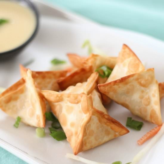 Crab Rangoons with Mustard Sauce