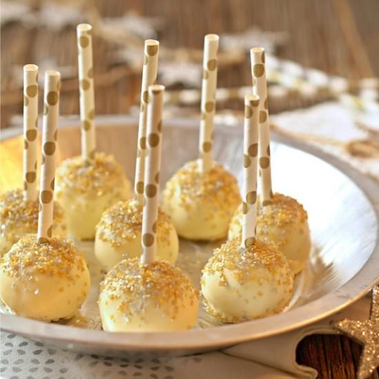 Gold Glitter (Lemon) Cake Pops