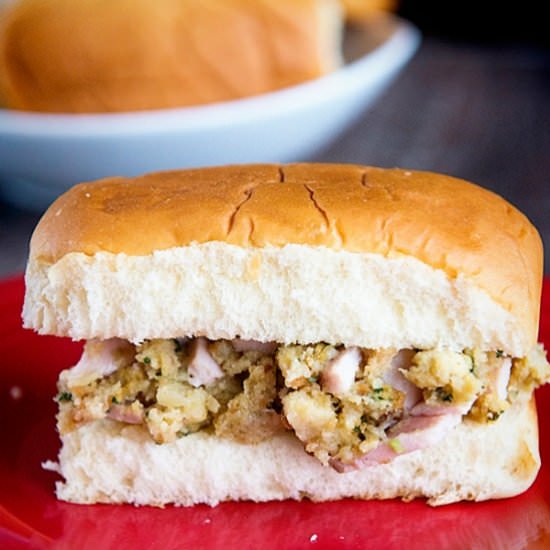 Leftover Turkey Stuffing Sandwiches