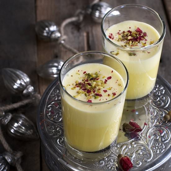 Eggnog with Saffron and Rosewater