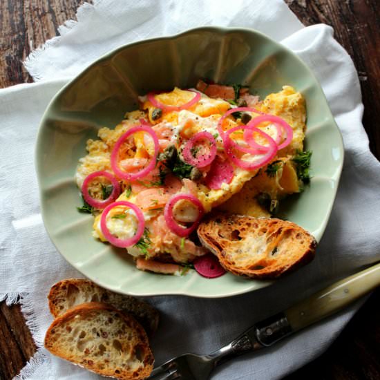 Eggs with Salmon and Cream Cheese