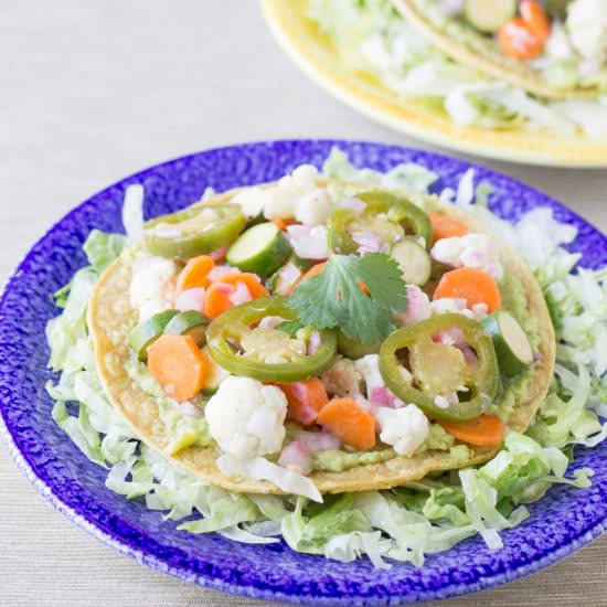 Citrus-Marinated Vegetable Tostadas