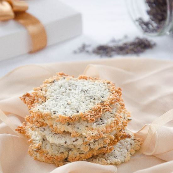 Coconut and lavender florentines