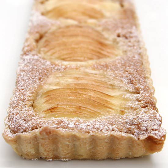 Pear tart with hazelnut frangipane