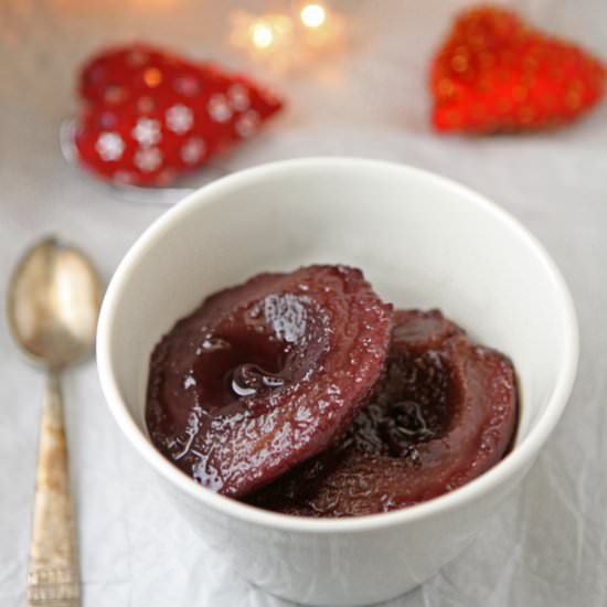 Spiced Pears Roasted in Red Wine