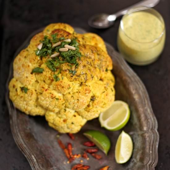 Spicy Whole Roasted Cauliflower