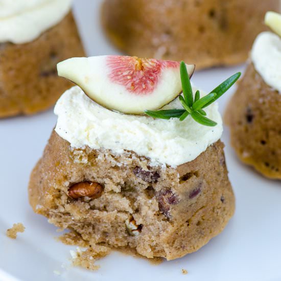 Glazed Mini Fig and Pecan Cakes