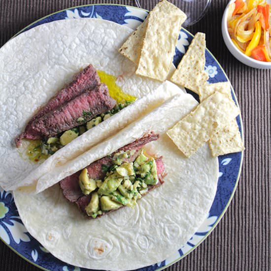 Awesome Avocado Steak Tacos