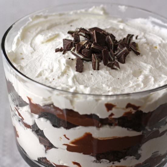 Chocolate Mint Brownie Trifle