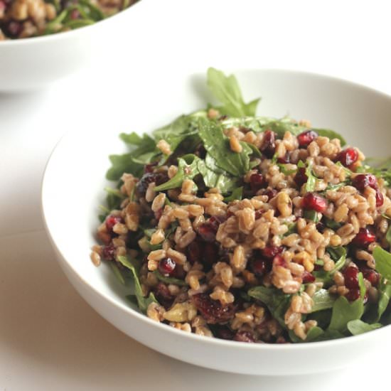 Farro, Pomegranate & Arugula Salad