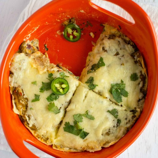 Jalapeno Popper Enchilada Pie