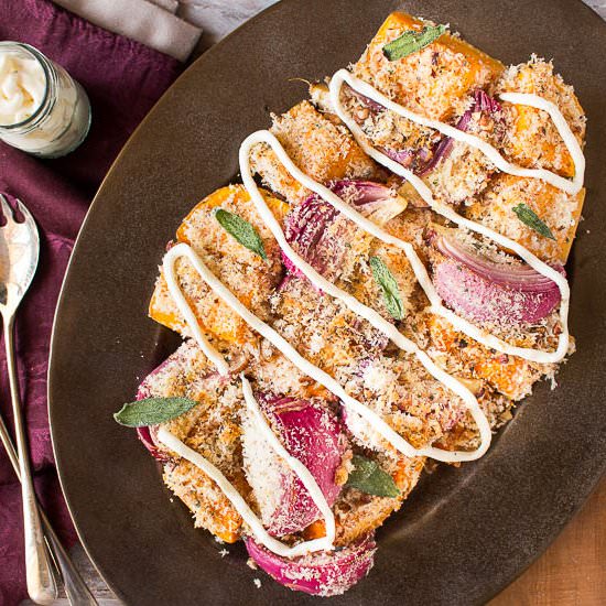 Butternut Squash & Red Onion Wedges