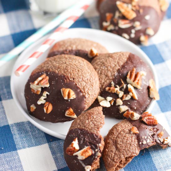 Chocolate Dipped Nutella Cookies