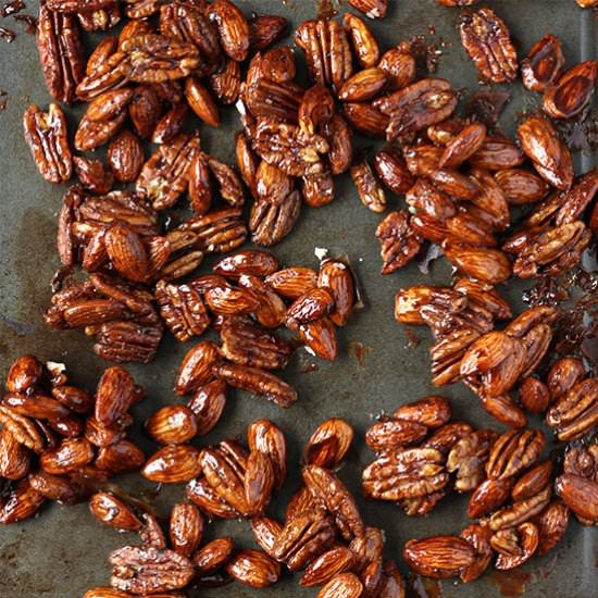 Gingerbread Glazed Roasted Nuts