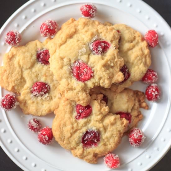 Sugared cranberry cookies