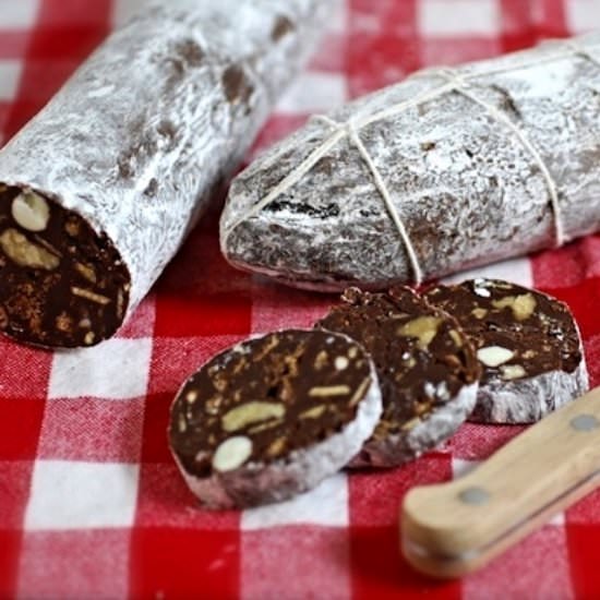 Vegan chocolate salami