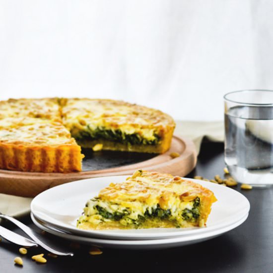 Leek and spinach tart