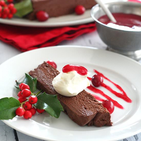 Chocolate Terrine Cranberry Sauce