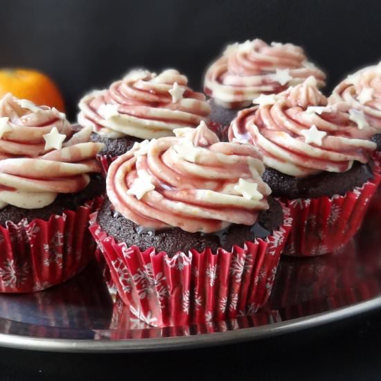 Mulled Wine Chocolate Cupcakes