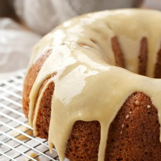 Spice Cake w/ Caramel Egg Nog Glaze