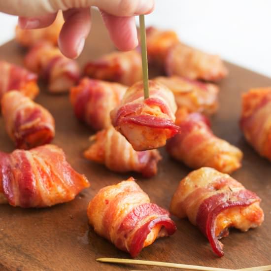 Bacon Wrapped Sriracha Chicken