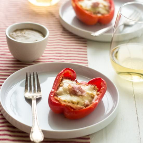 Skinny Cordon Bleu Stuffed Peppers
