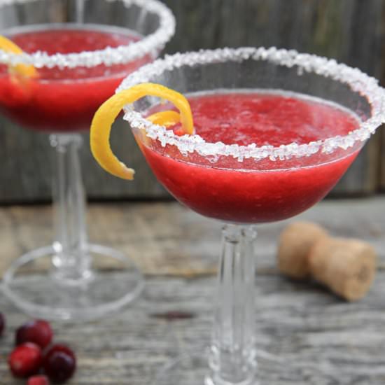 Raspberry champagne punch